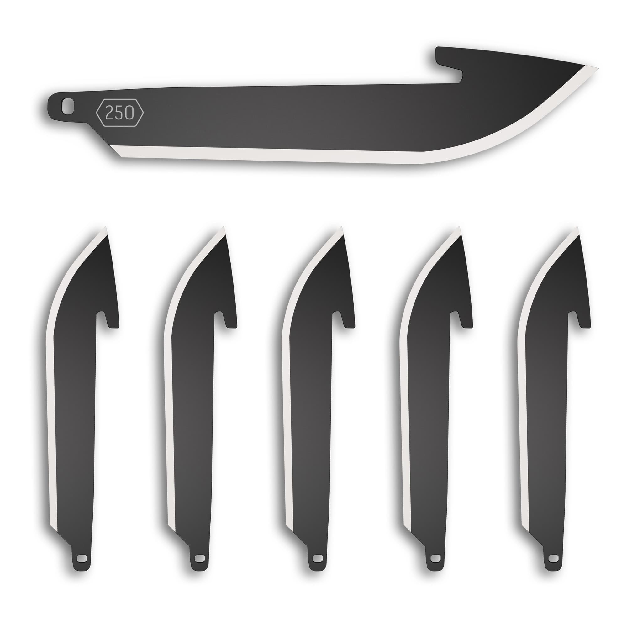 OD EDGE DROP-PT 2.5" BLADE 6PK BLK