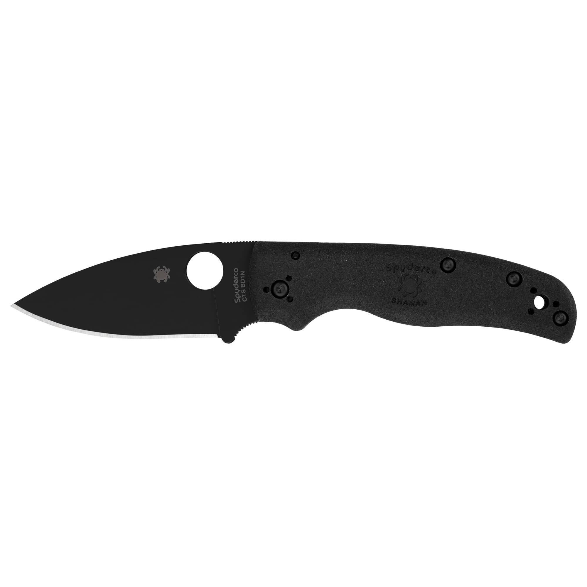 SPYDERCO SHAMAN LW 3.58" BLK PLAIN