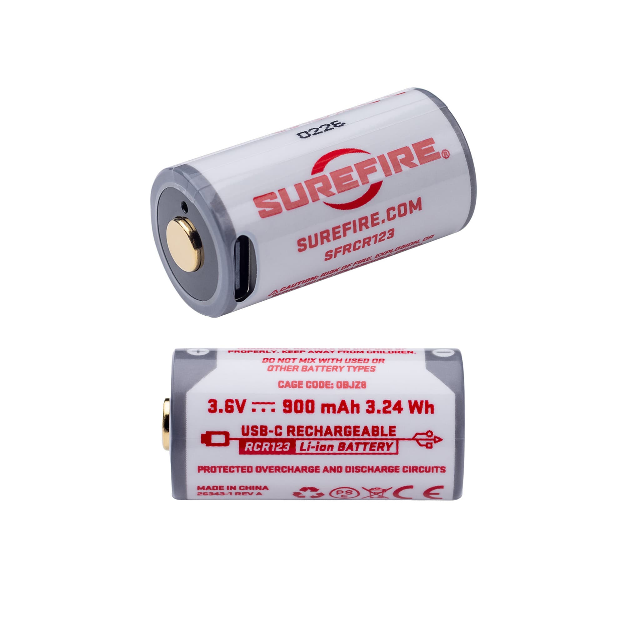 SUREFIRE RCHRG BATT 123A USB-C 3.6V