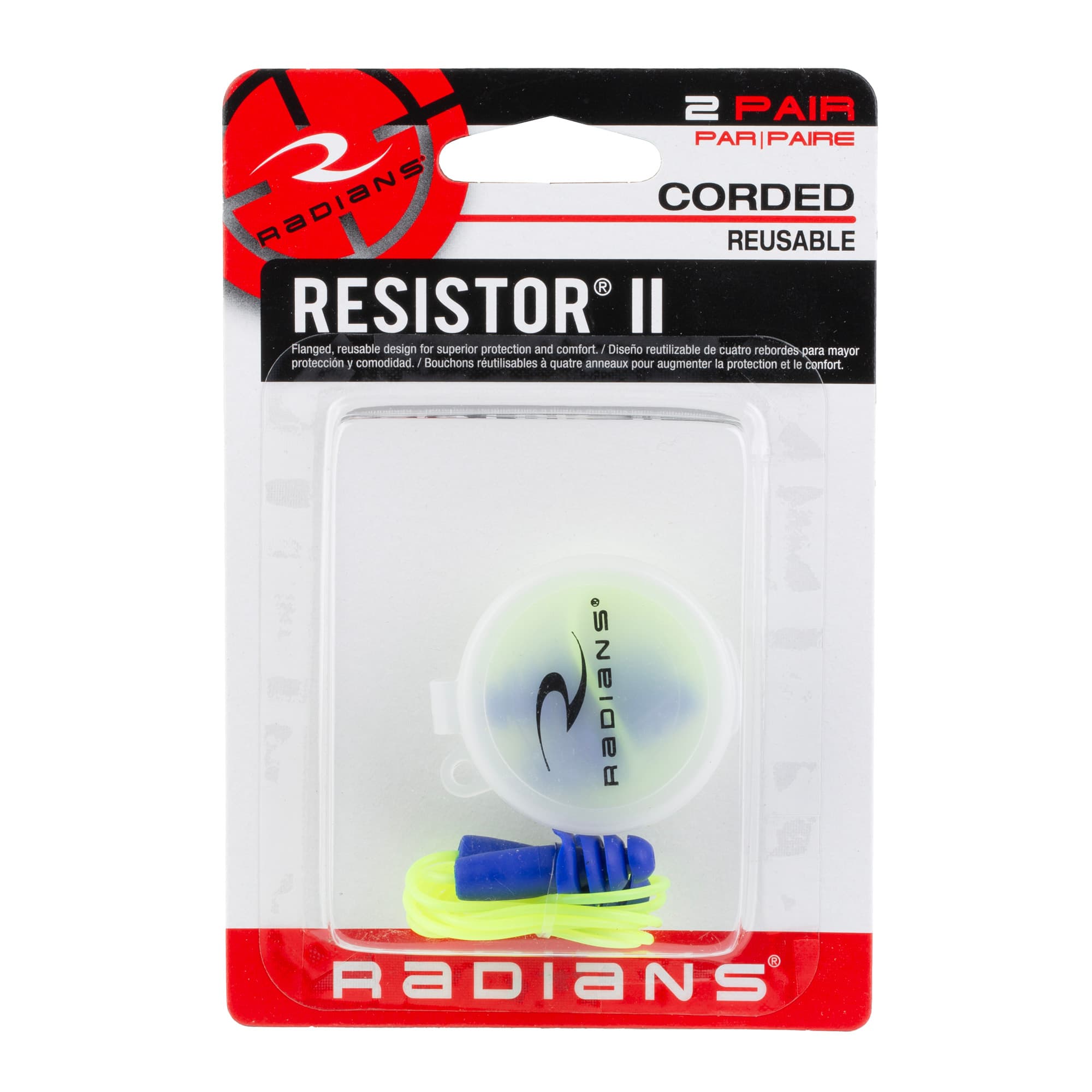 RADIANS REUSABLE EP 2PK BLU CORDED