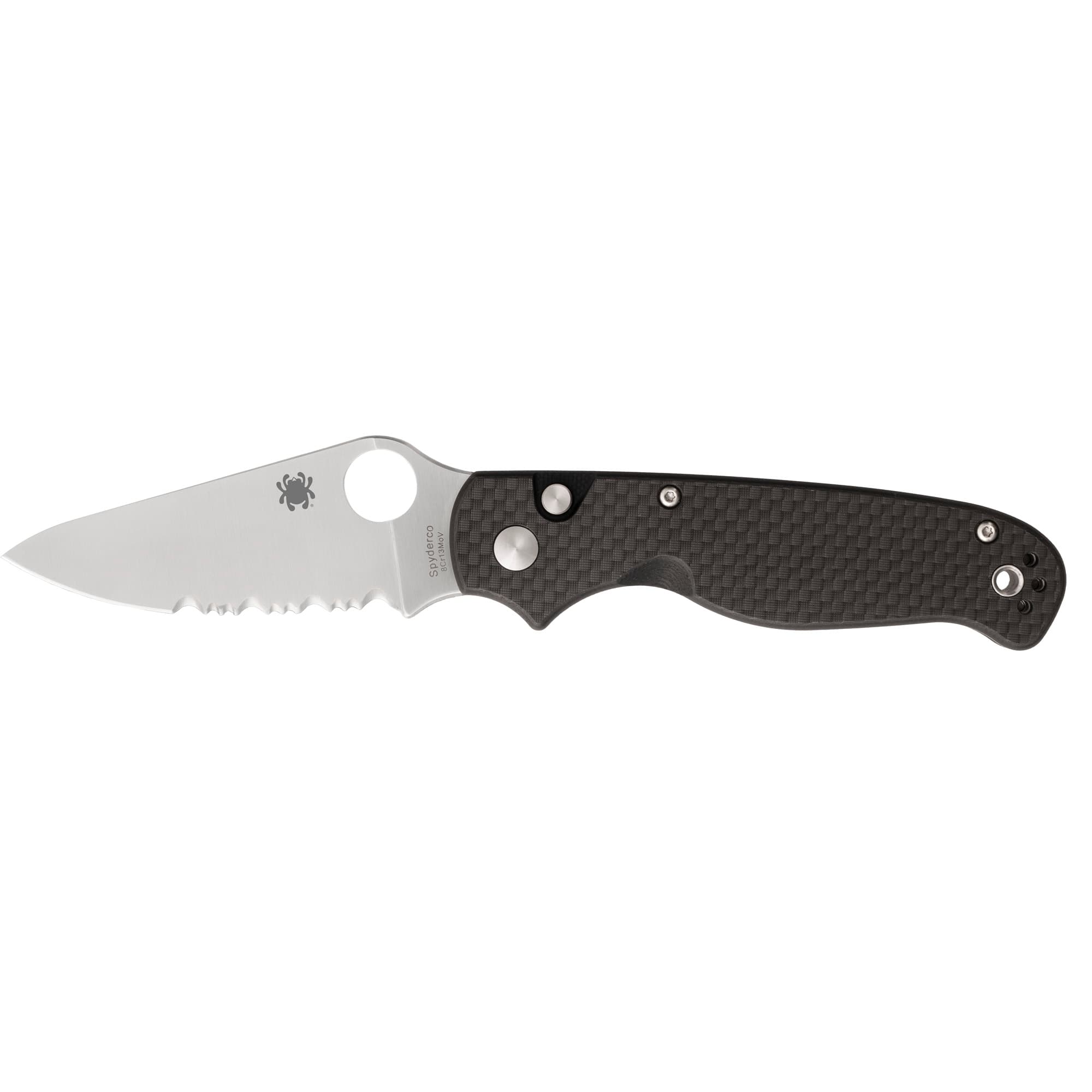 SPYDERCO BUTTONUP CF PS 3.27" BK/SLV