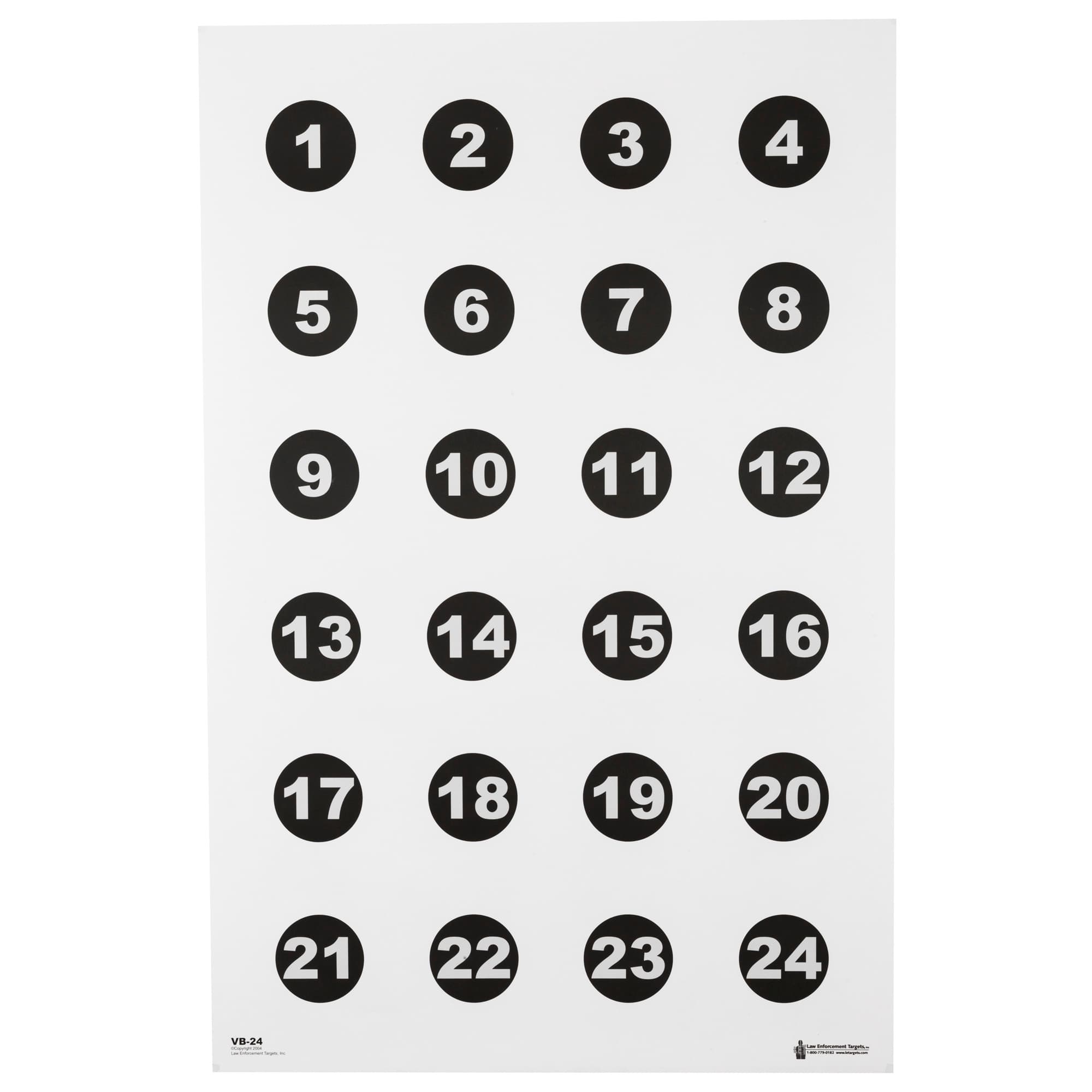 ACTION TGT 24 3" NMBR CIRCLES 100PK