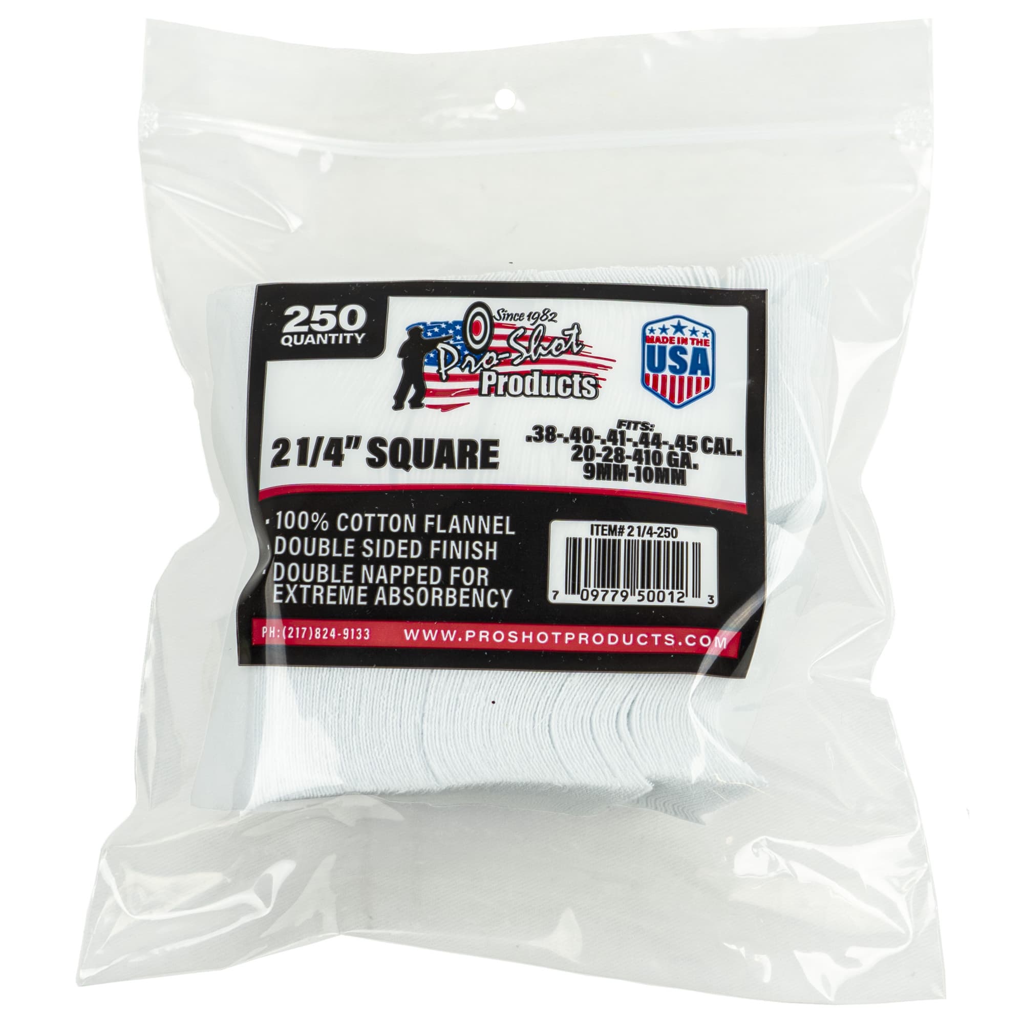 PRO-SHOT PATCH .35-.45CAL 2 1/4" 250
