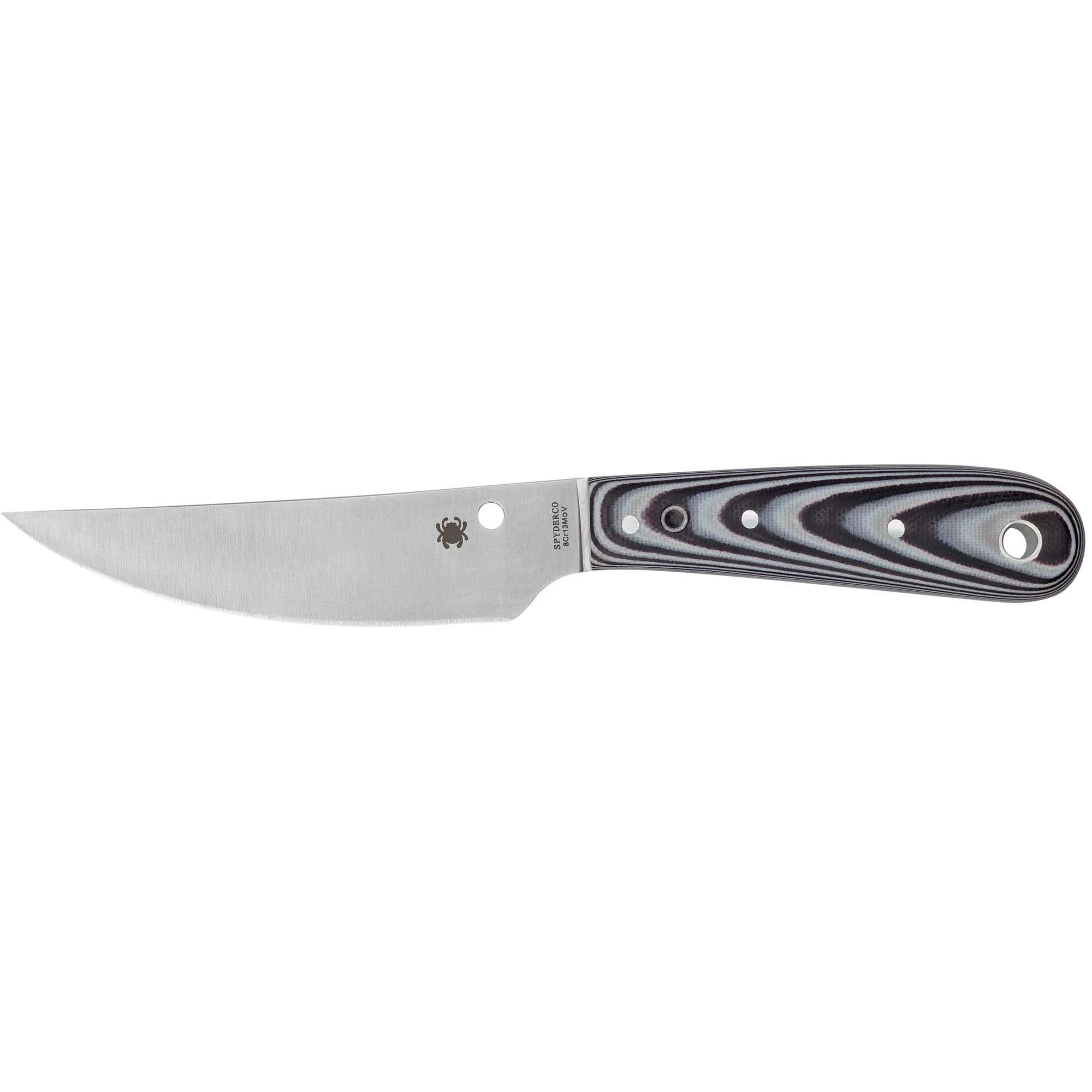 SPYDERCO BOW RVR G-10 BLK/WTE W/STH