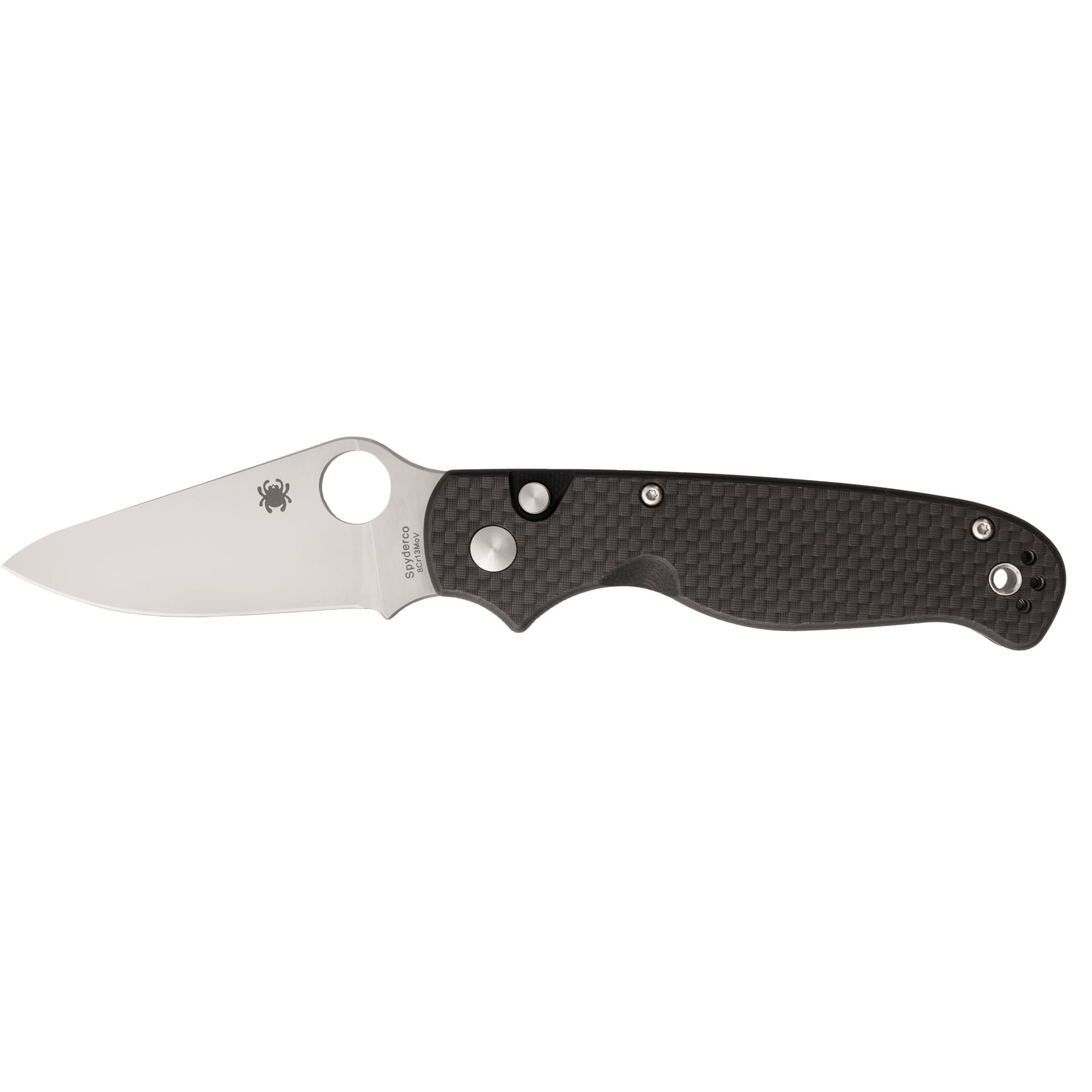 SPYDERCO BUTTONUP CF PE 3.27" BK/SLV